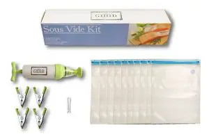 Sous Vide Essentials Kit includes Hand Pump, 10 BPA Free Vacuum Sealed Bags, 1 Bag Sealing Clip and 4 Sous Vide Clips Review